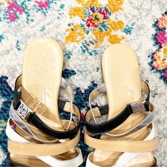 Brighton Sandals Women's 8 Capri Strappy Leather Upper Silver Metallic Charm - Picture 3 of 5